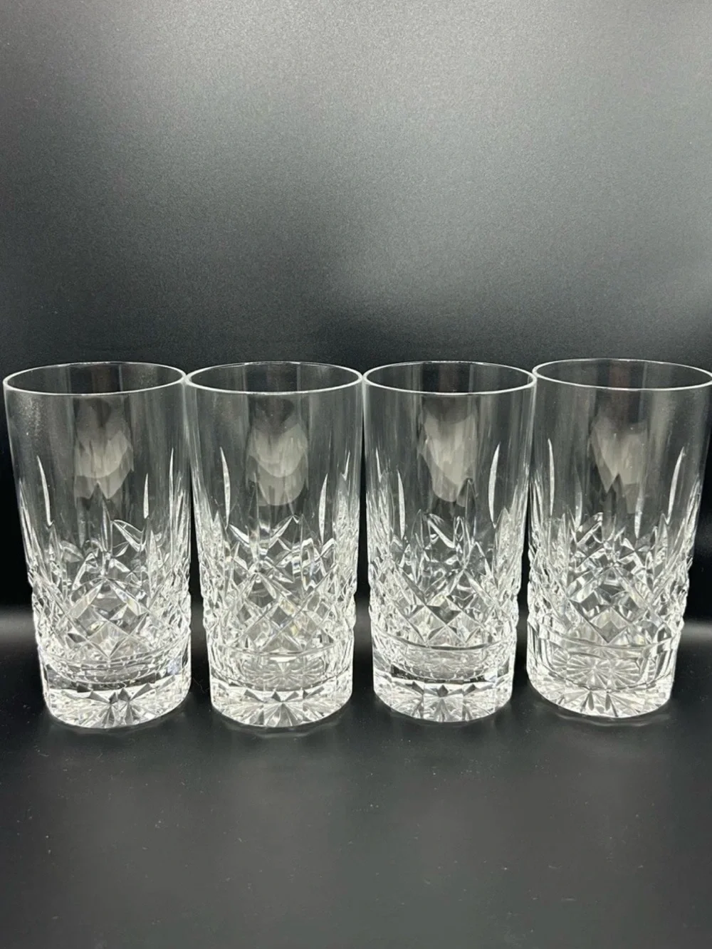 Set of 4 Waterford Lismore Highball Glasses  Seahorse Logo